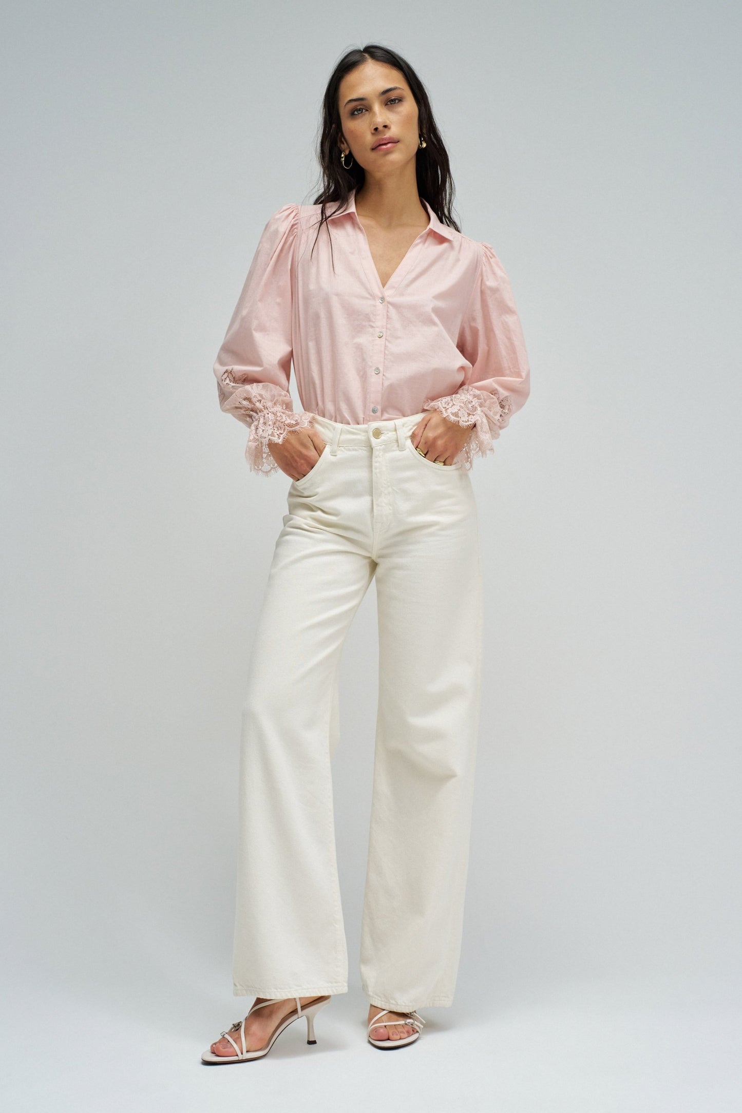 Salsa Jeans Lace Detail Blouse - Pink