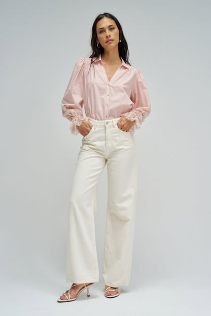 Salsa Jeans Lace Detail Blouse - Pink