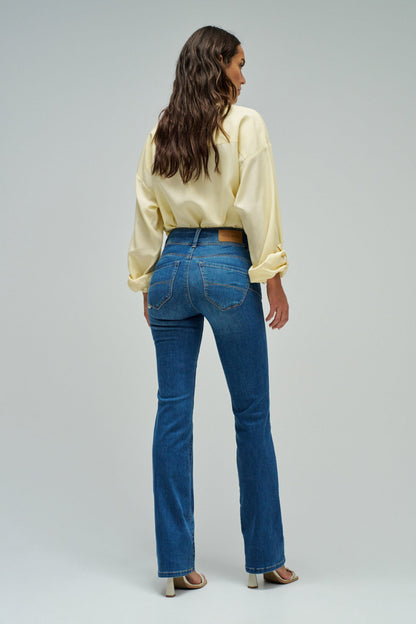 Salsa Secret Medium Rise Bootleg Jean - Blue