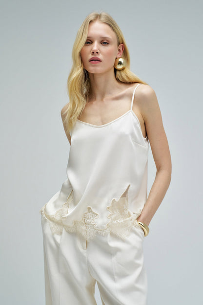 Salsa Jeans Lace Camisole - Cream