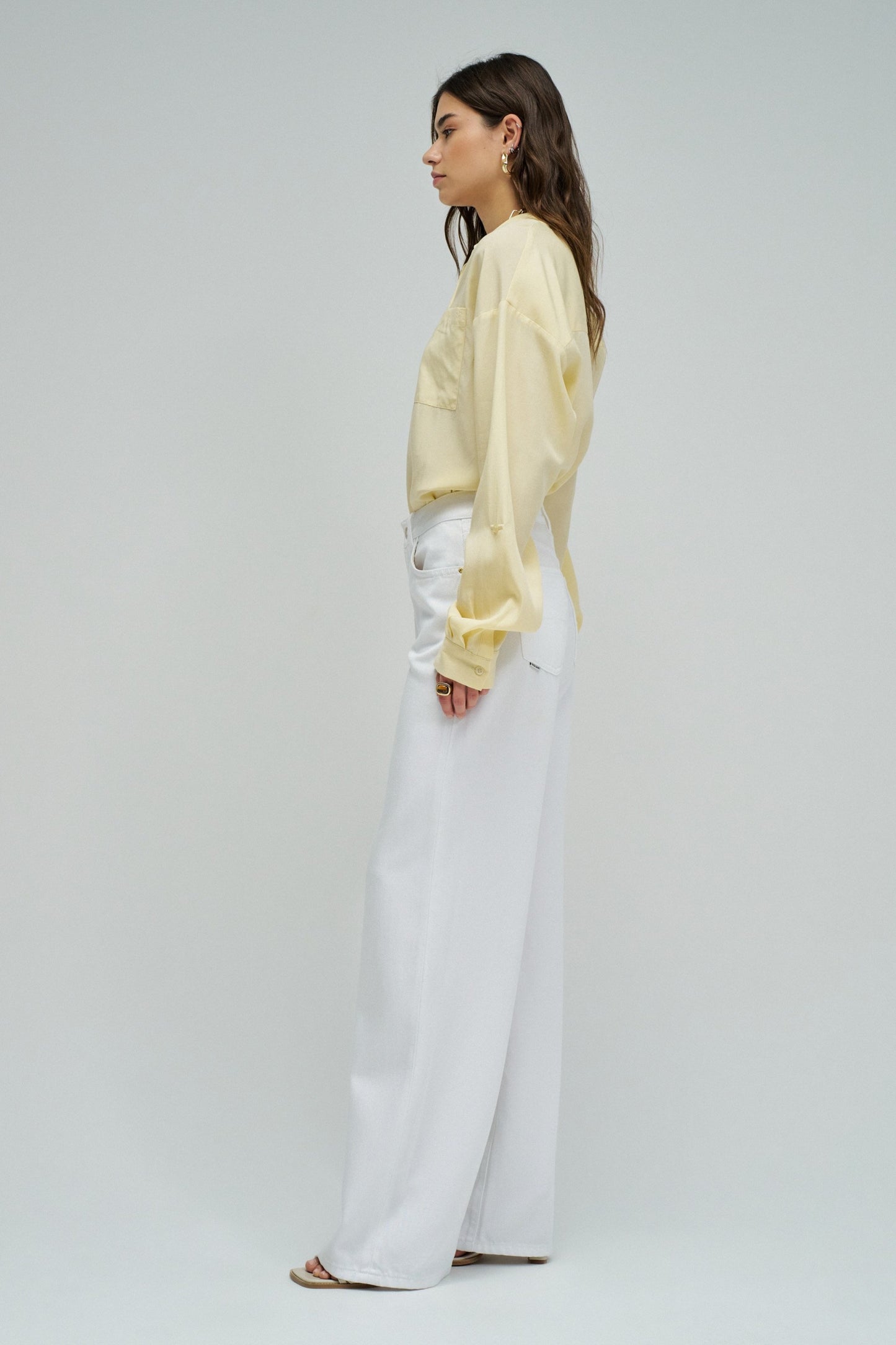 Salsa Super High Waist Wide leg - White