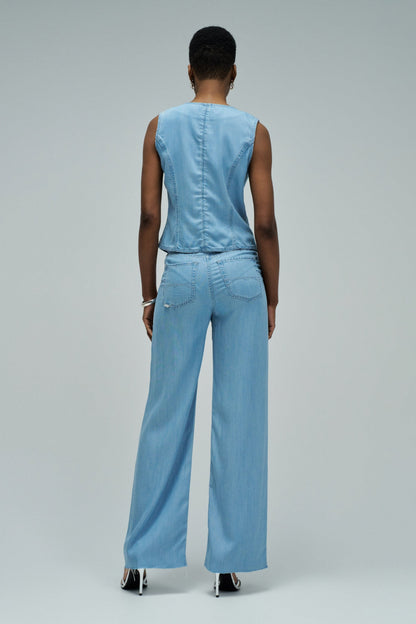 Salsa Denim Waistcoat - Light Blue