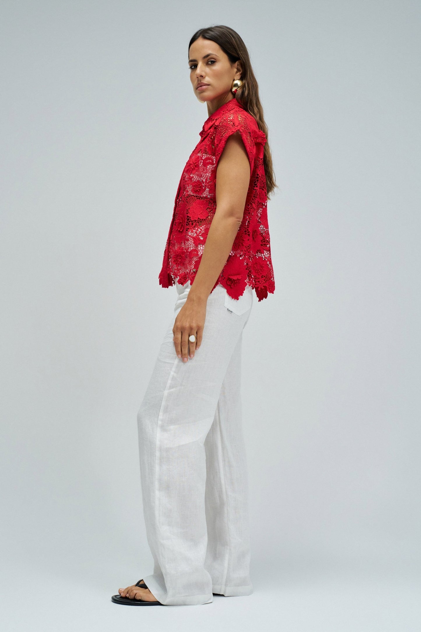 Salsa Jeans Lace Top - Red
