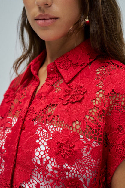 Salsa Jeans Lace Top - Red