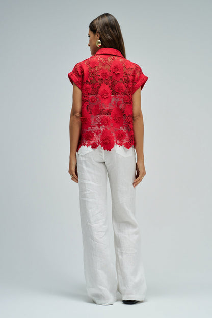 Salsa Jeans Lace Top - Red