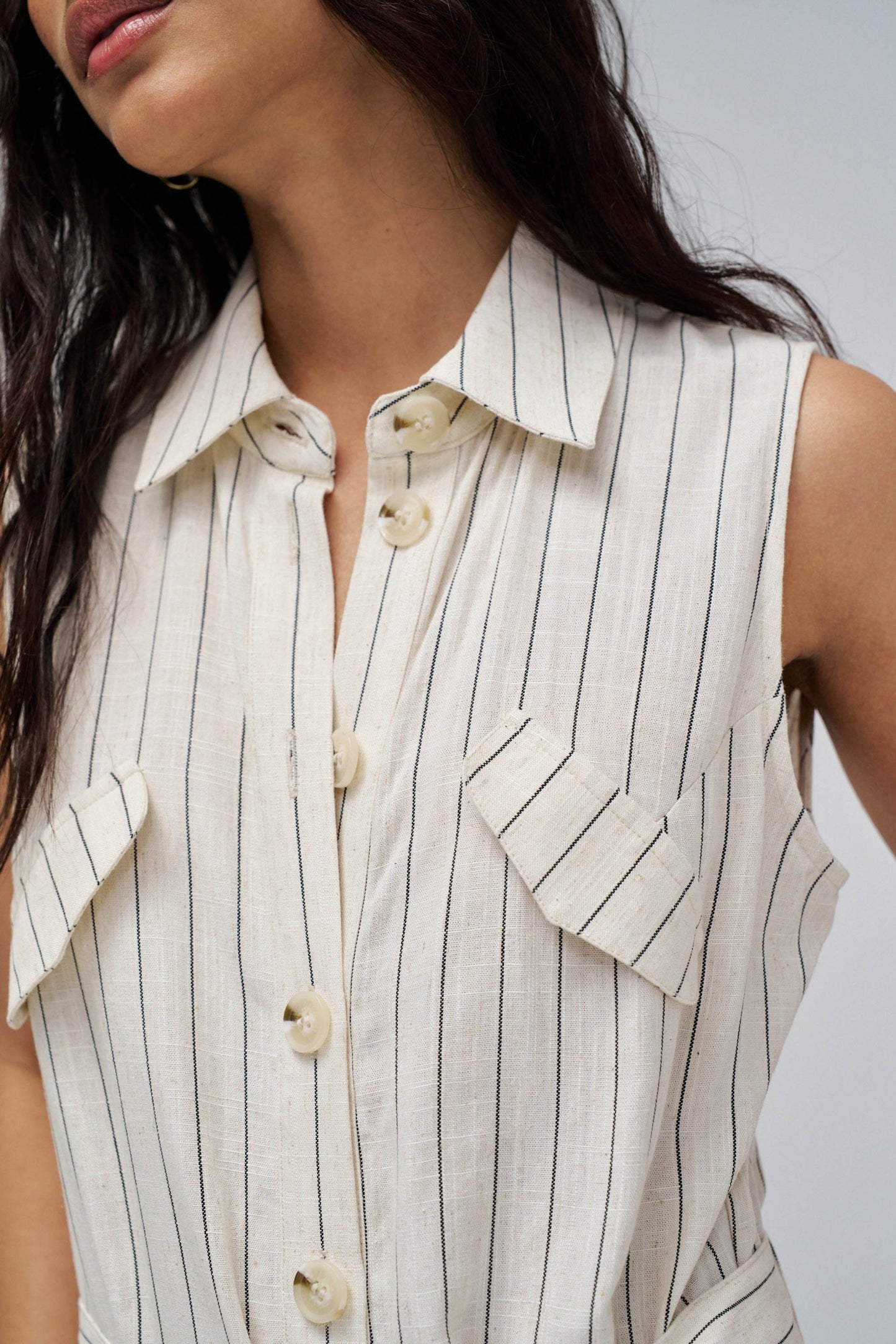 Salsa Jeans Striped Jumpsuit -  Sand