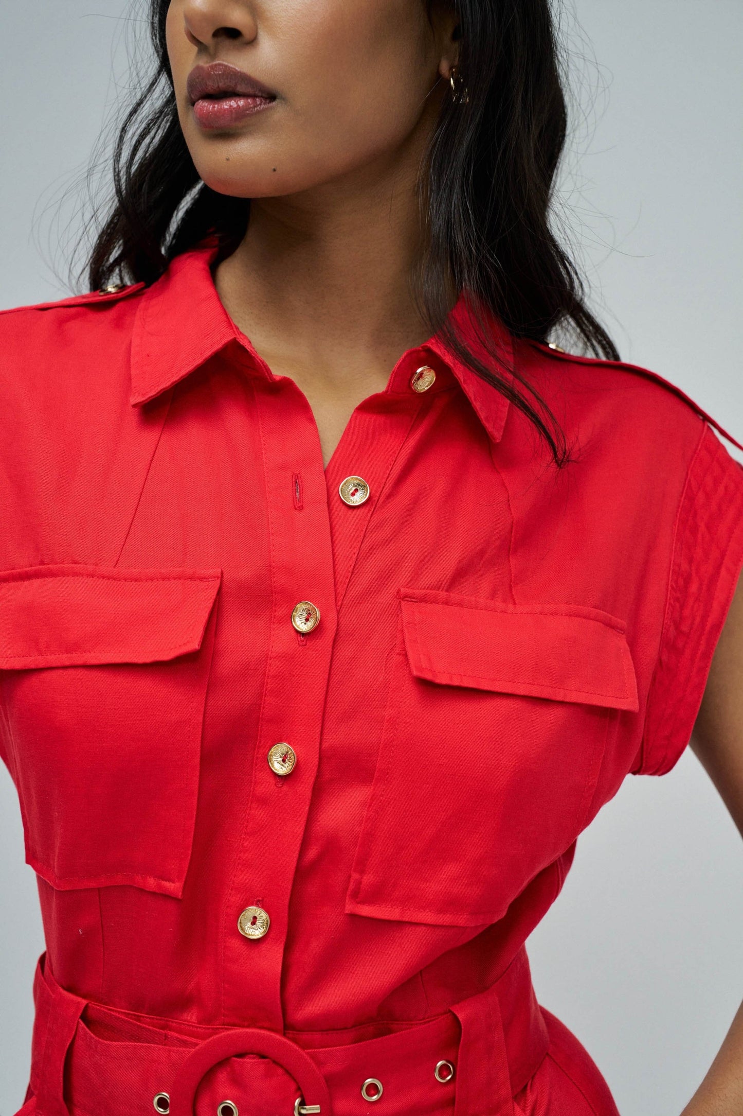 Salsa Jeans Cropped Jumpsuit - Red