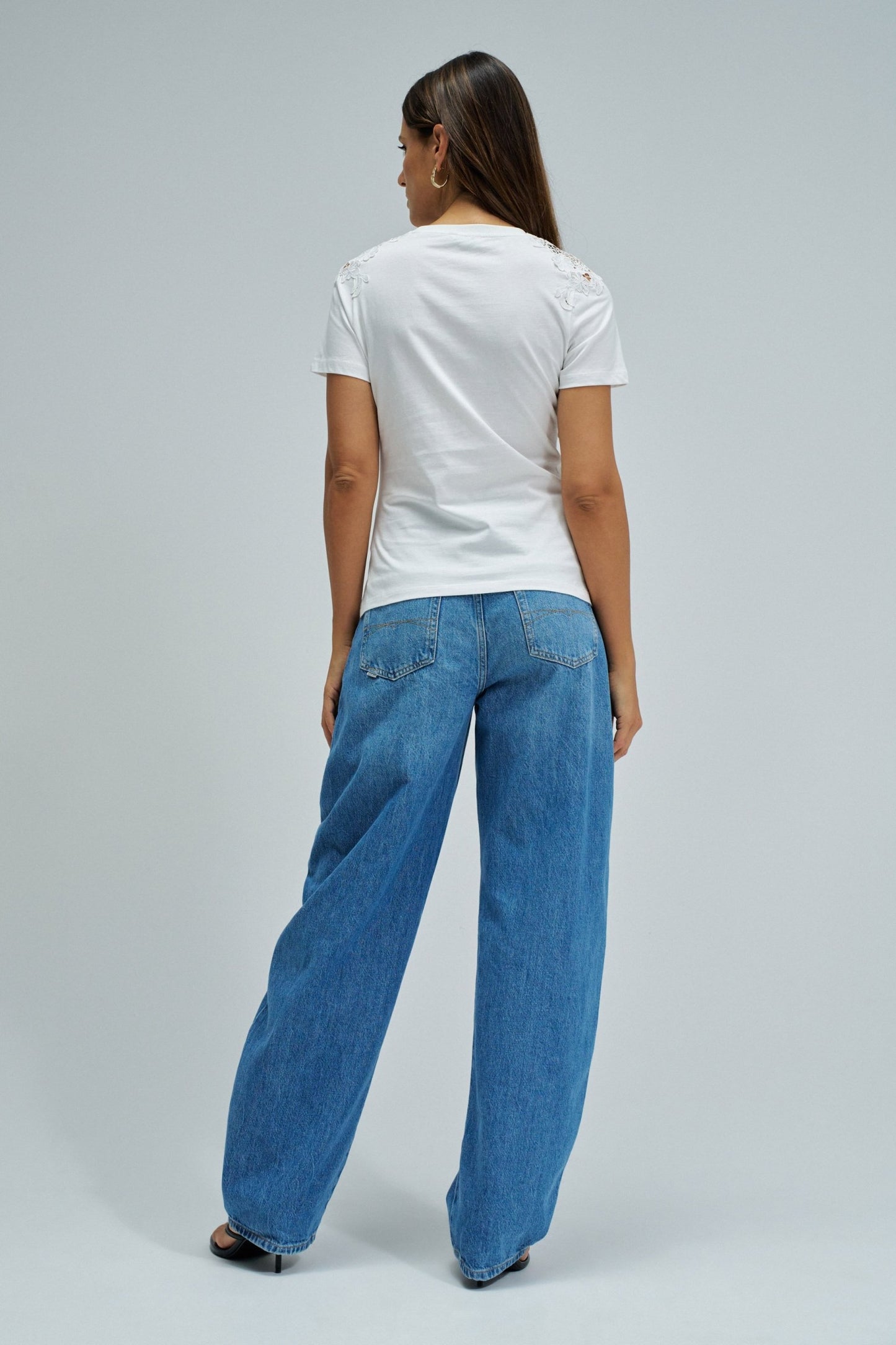 Salsa  Jeans Lace Detail T-Shirt - White
