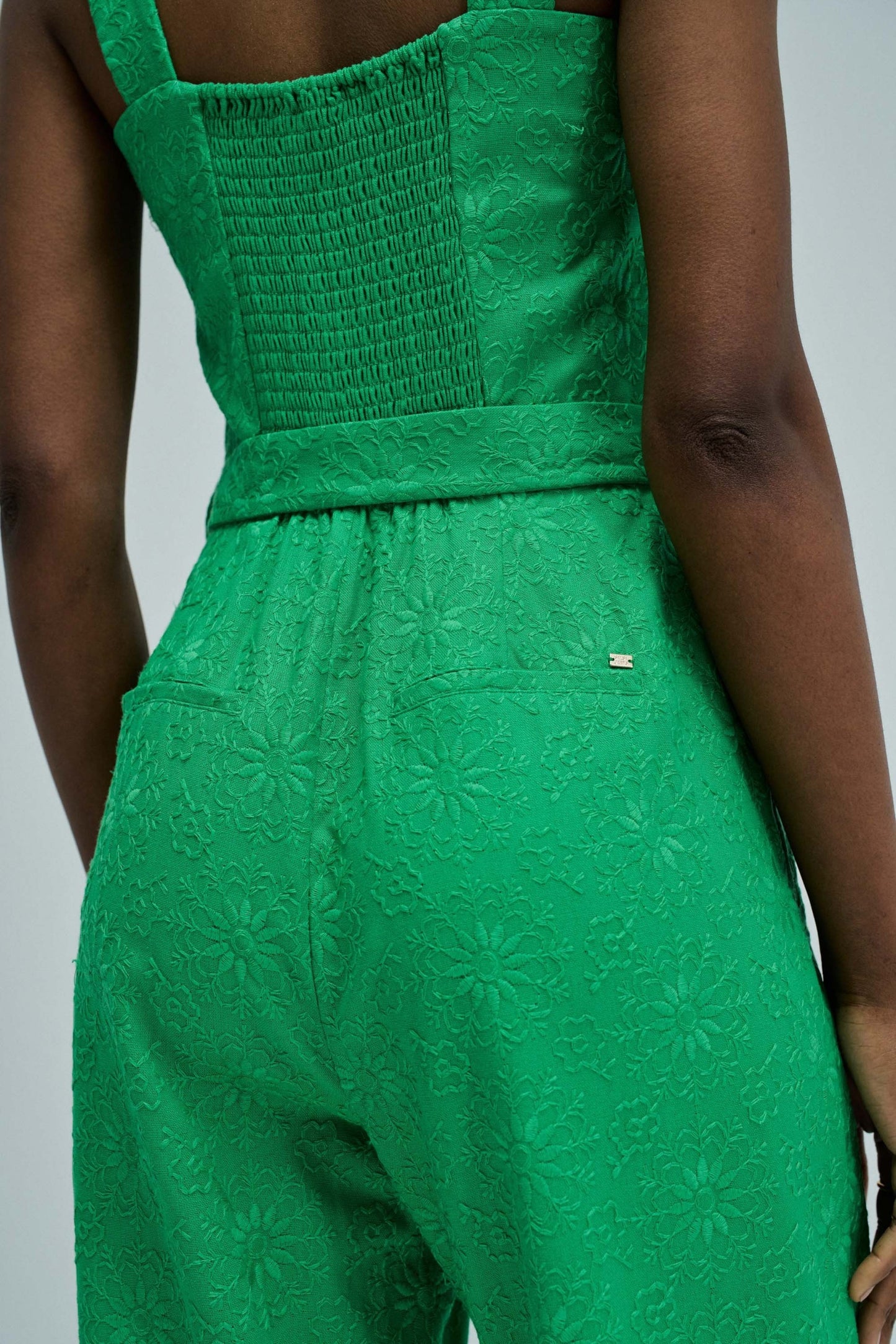 Salsa Jeans Flower Embroidered Jumpsuit - Green