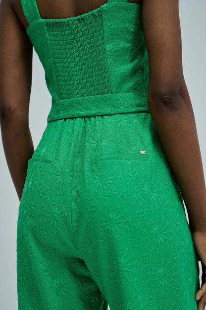 Salsa Jeans Flower Embroidered Jumpsuit - Green