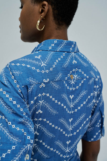 Salsa Jeans Denim Embroidered Midi Dress