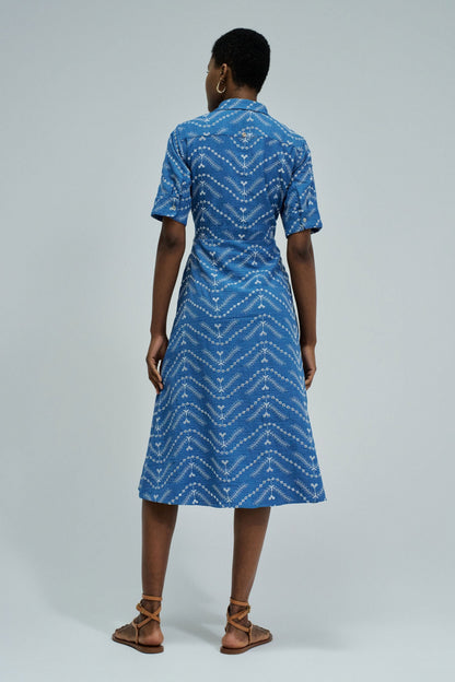 Salsa Jeans Denim Embroidered Midi Dress
