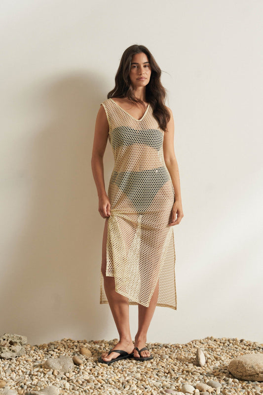 Salsa Crochet Dress - Gold
