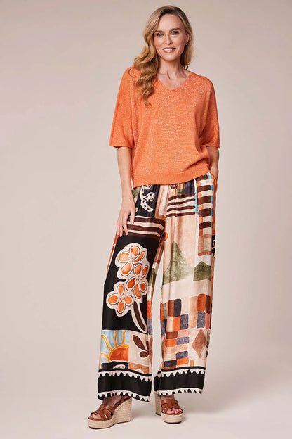 Deck Short Sleeve Lurex Knit - Orange