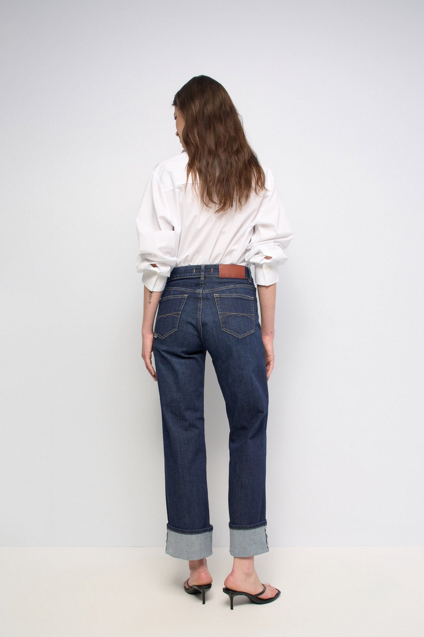 Salsa Jeans Tailored High Rise Straight Leg Jean