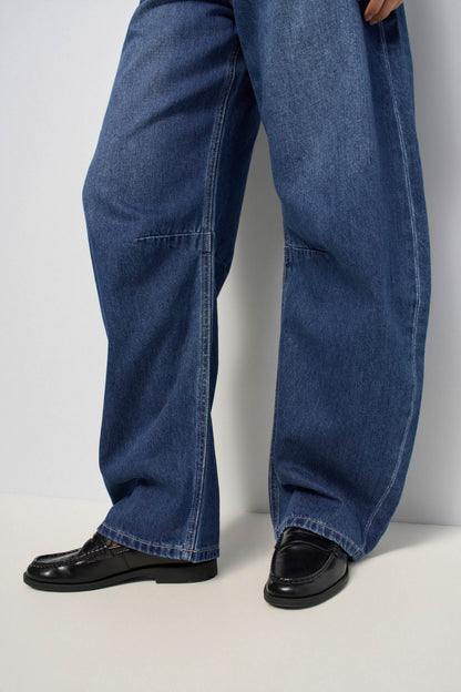 Salsa Denim Tailored High Rise Barrel Leg - Blue