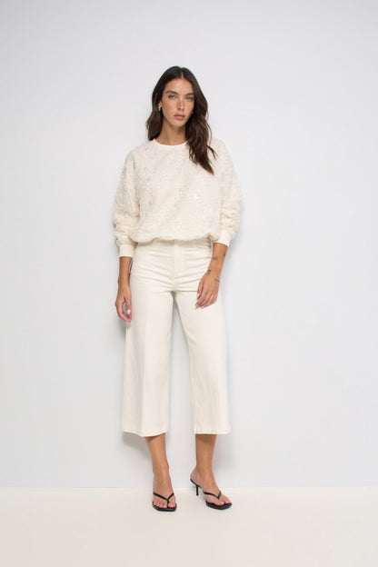 Salsa Jeans Sequin Top - Cream