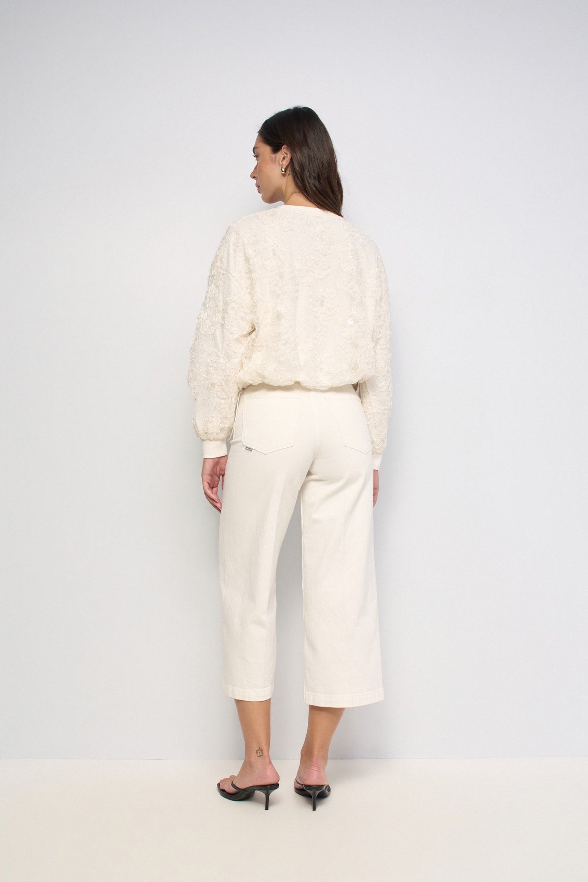 Salsa Jeans Sequin Top - Cream