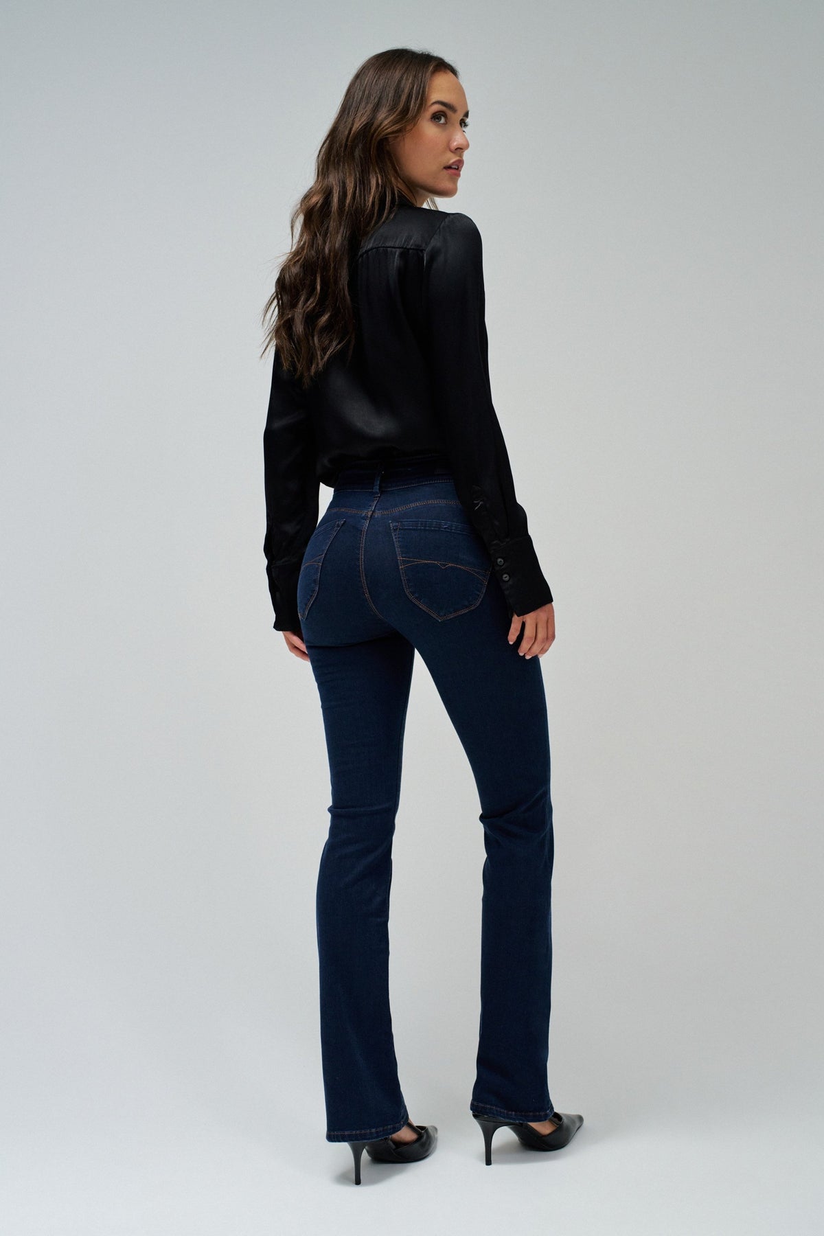 Salsa Jeans Mid Rise Push-In  Bootcut Jeans - Dark Wash