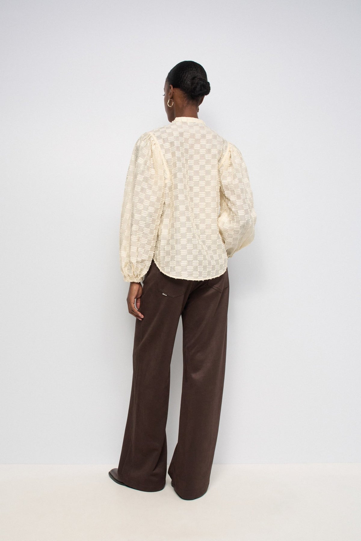 Salsa Jeans Textured Balloon Sleeve Shirt - Cream