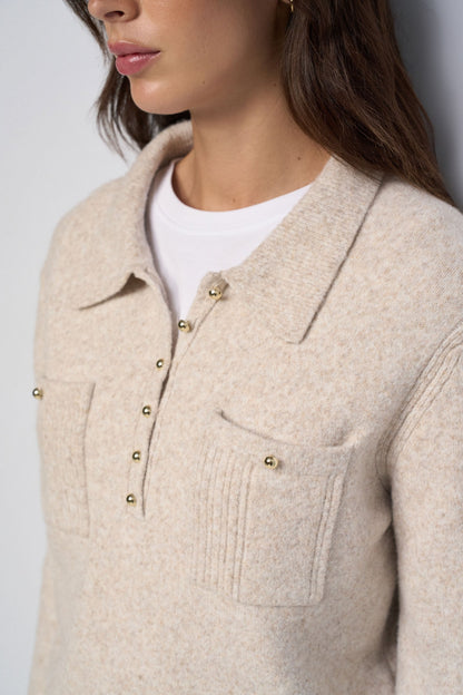 Salsa Jeans Button Up Sweater - Cream