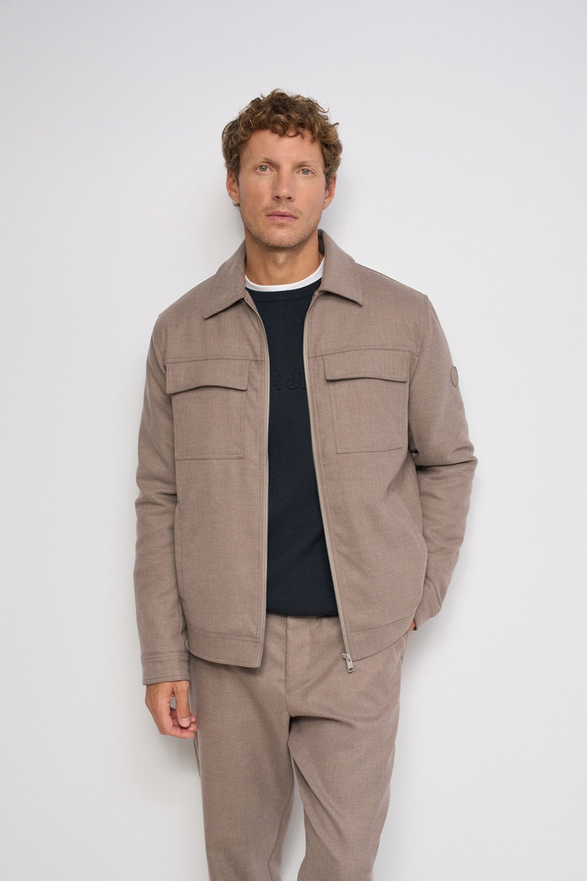 Salsa Wool Blend Bomber Jacket - Taupe