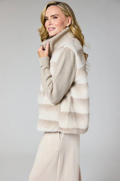 Deck Faux Fur Jacket - beige