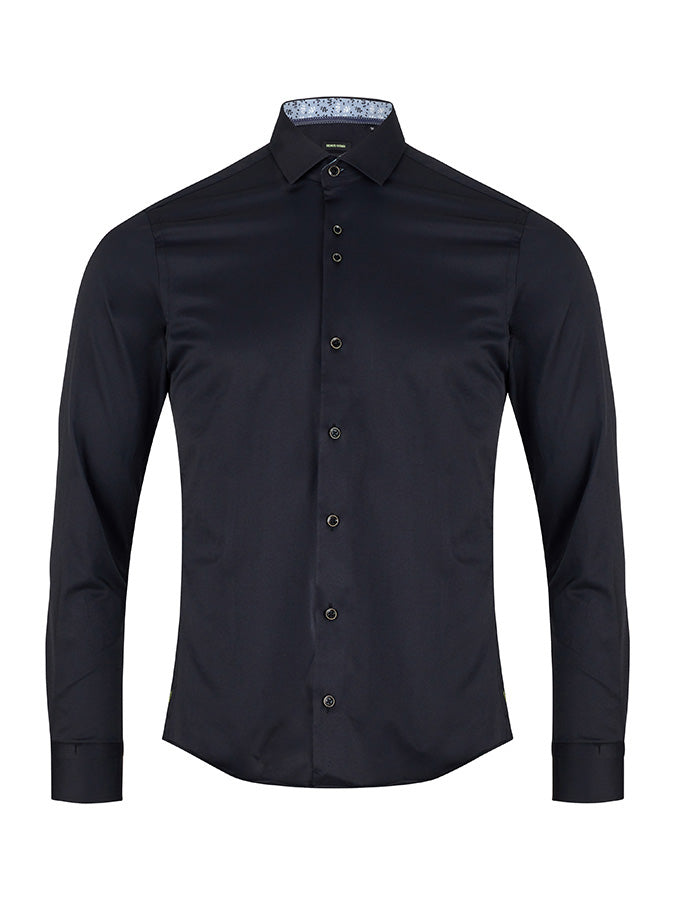 Remus Uomo Classic Slim Shirt - Black