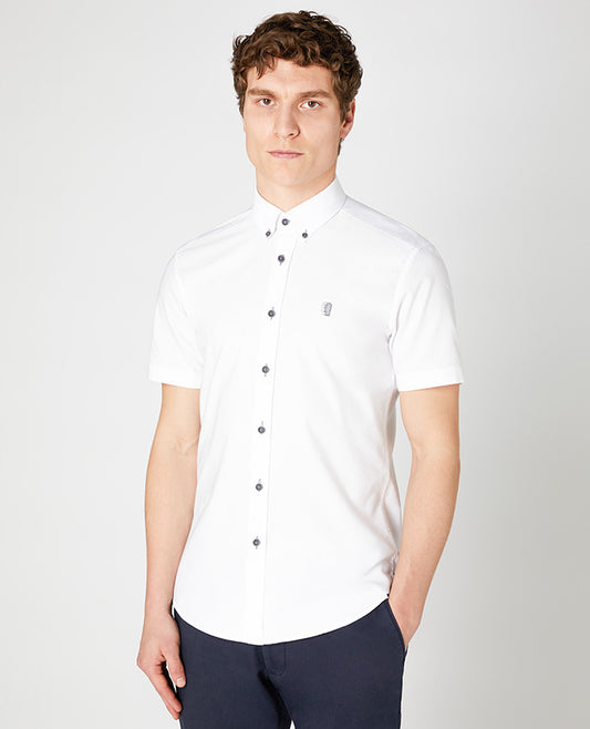 Remus Uomo Ashton Cotton Short Sleeve Shirt - White