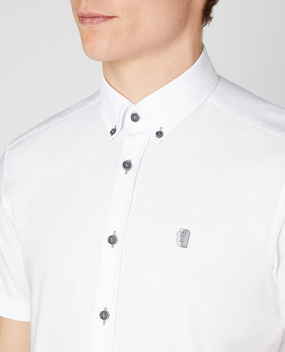 Remus Uomo Ashton Cotton Short Sleeve Shirt - White