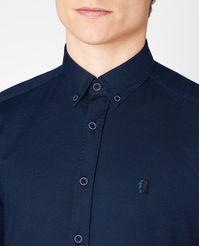 Remus Uomo Oxford Cotton Short Sleeve Shirt - Navy