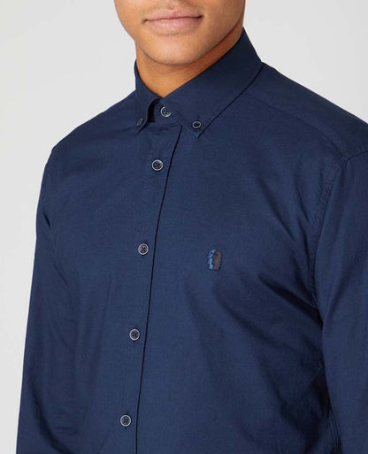 Remus Uomo Tapered Fit Oxford Cotton Shirt - Navy