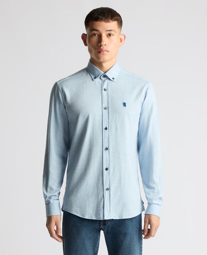 Remus Uomo Tapered Parker Causal Shirt - Sky Blue