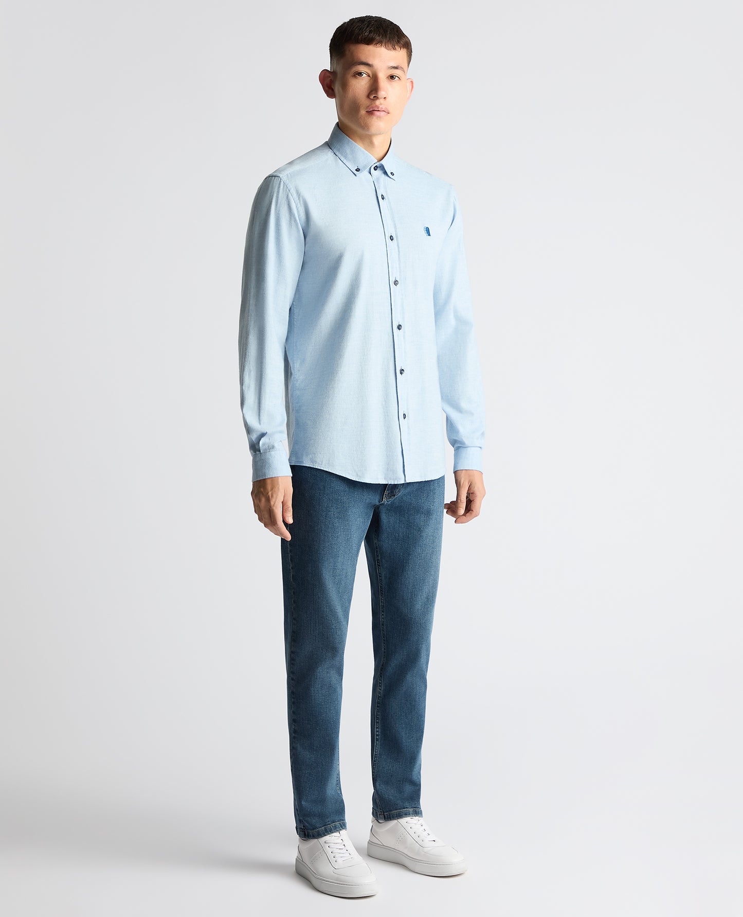 Remus Uomo Tapered Parker Causal Shirt - Sky Blue