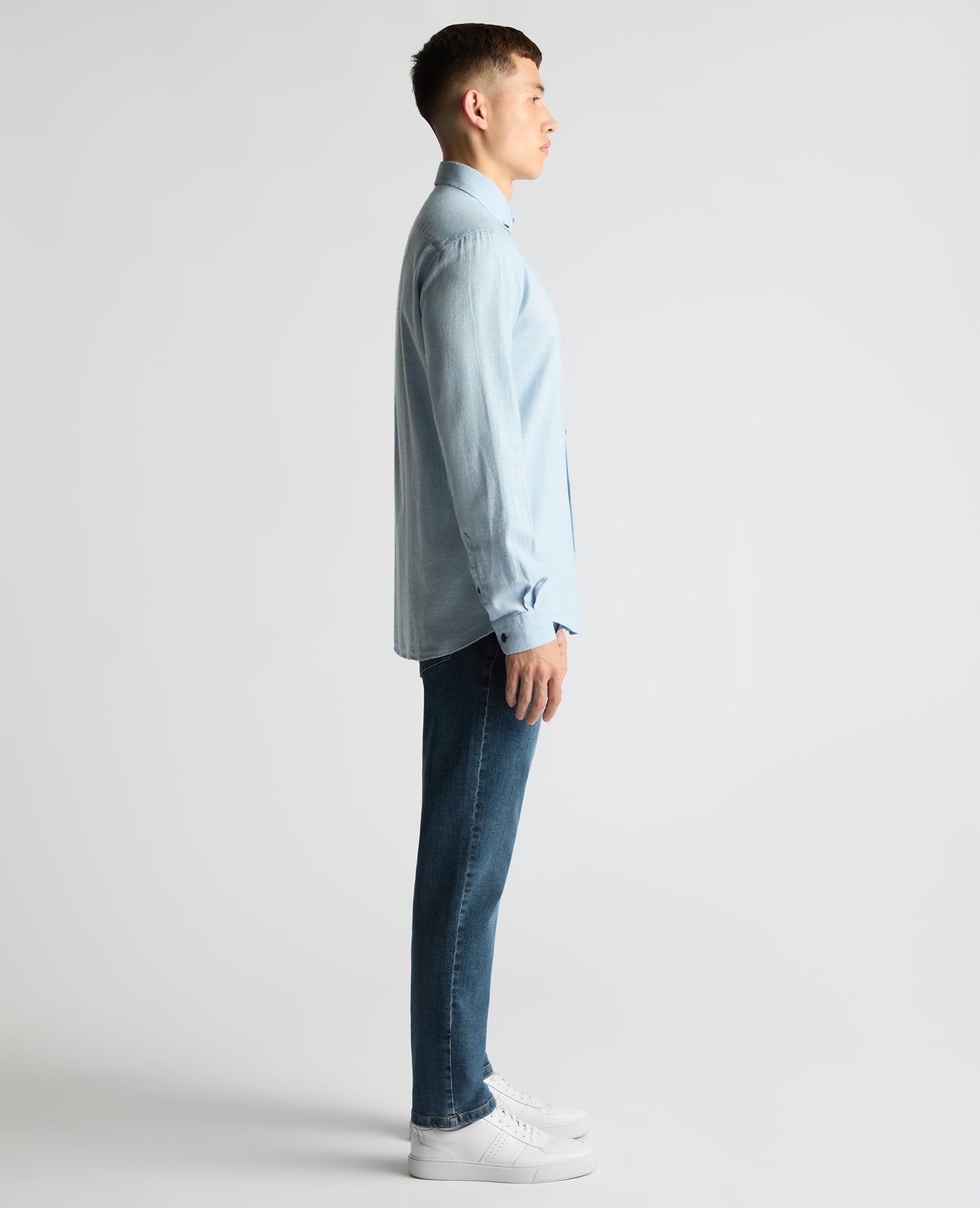 Remus Uomo Tapered Parker Causal Shirt - Sky Blue