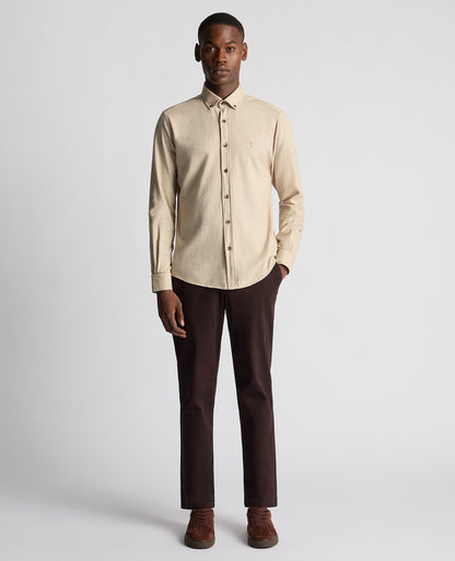 Remus Uomo Tapered Parker Causal Shirt - Beige