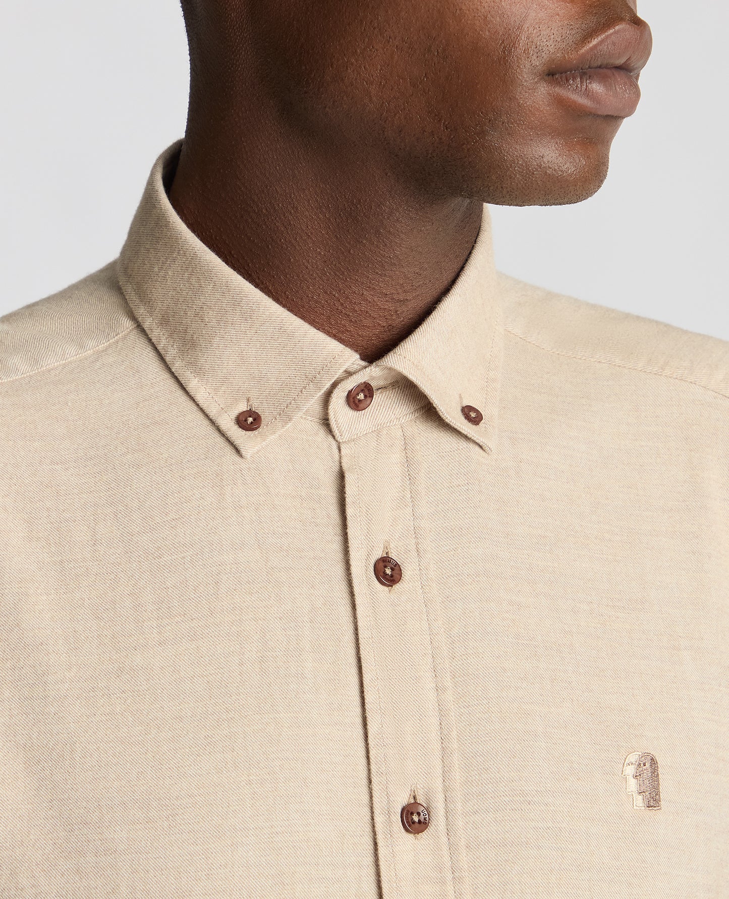 Remus Uomo Tapered Parker Causal Shirt - Beige