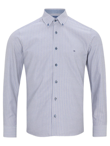 DG's Drifter Long Sleeve Shirt Ivano - Navy/Beige