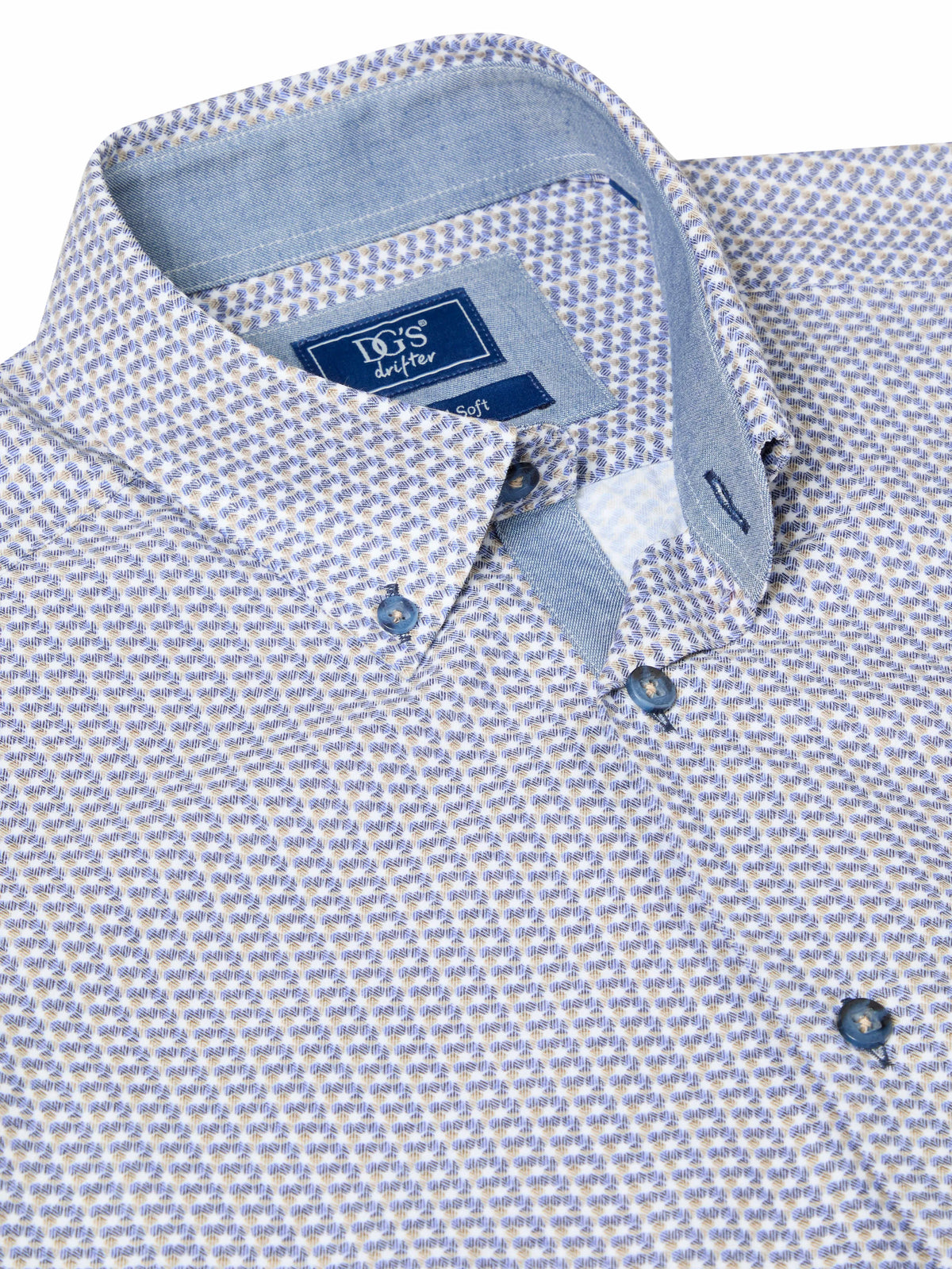 DG's Drifter Long Sleeve Shirt Ivano - Navy/Beige