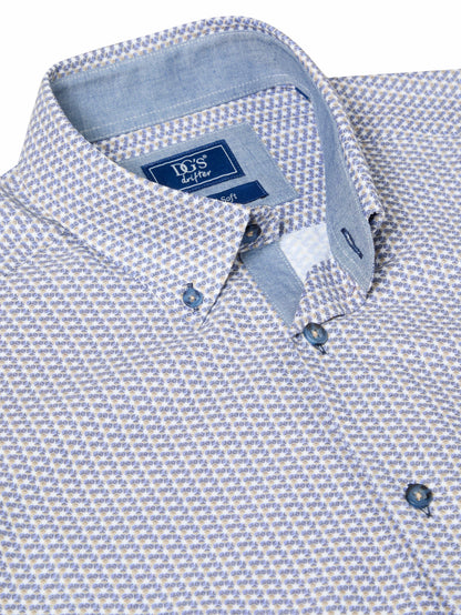 DG's Drifter Long Sleeve Shirt Ivano - Navy/Beige