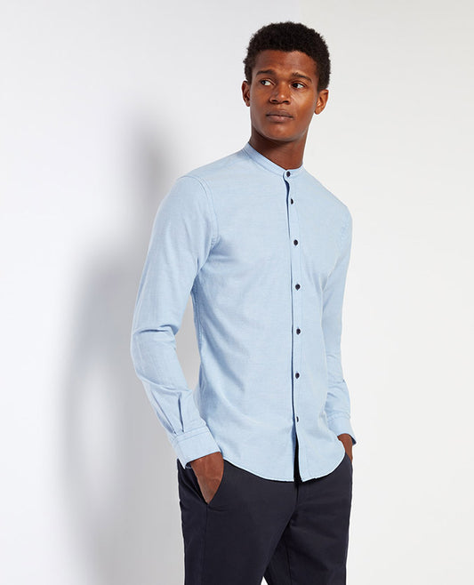 Remus Uomo Grandfather Shirt - Blue