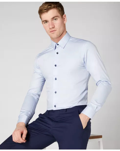 Remus Uomo Ashton Classic Slim Shirt - Blue