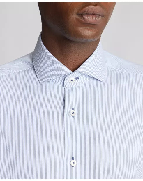 Remus Uomo Frank Stripe Tapered Fit Shirt - Blue