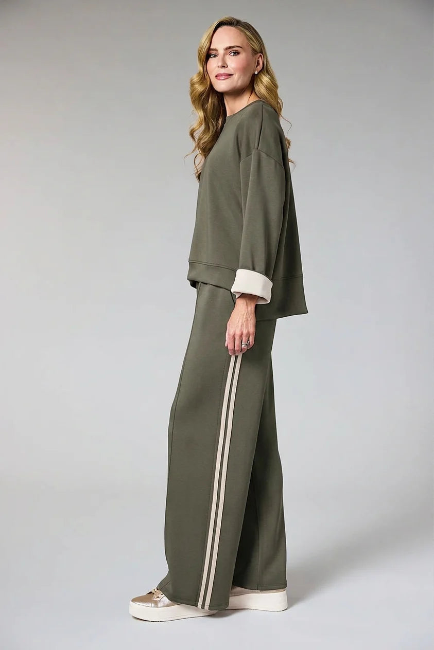 Deck Stripe Leisure Trouser - Khaki
