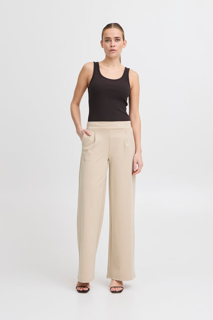 ICHI IHKATE Sus long Wide Pants - Beige