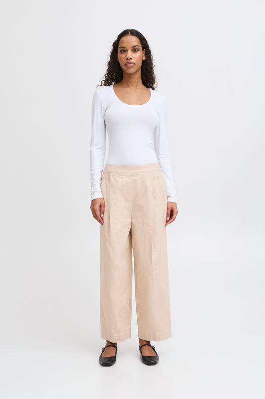 ICHI IHUNICA Trousers  - Oxford Tan