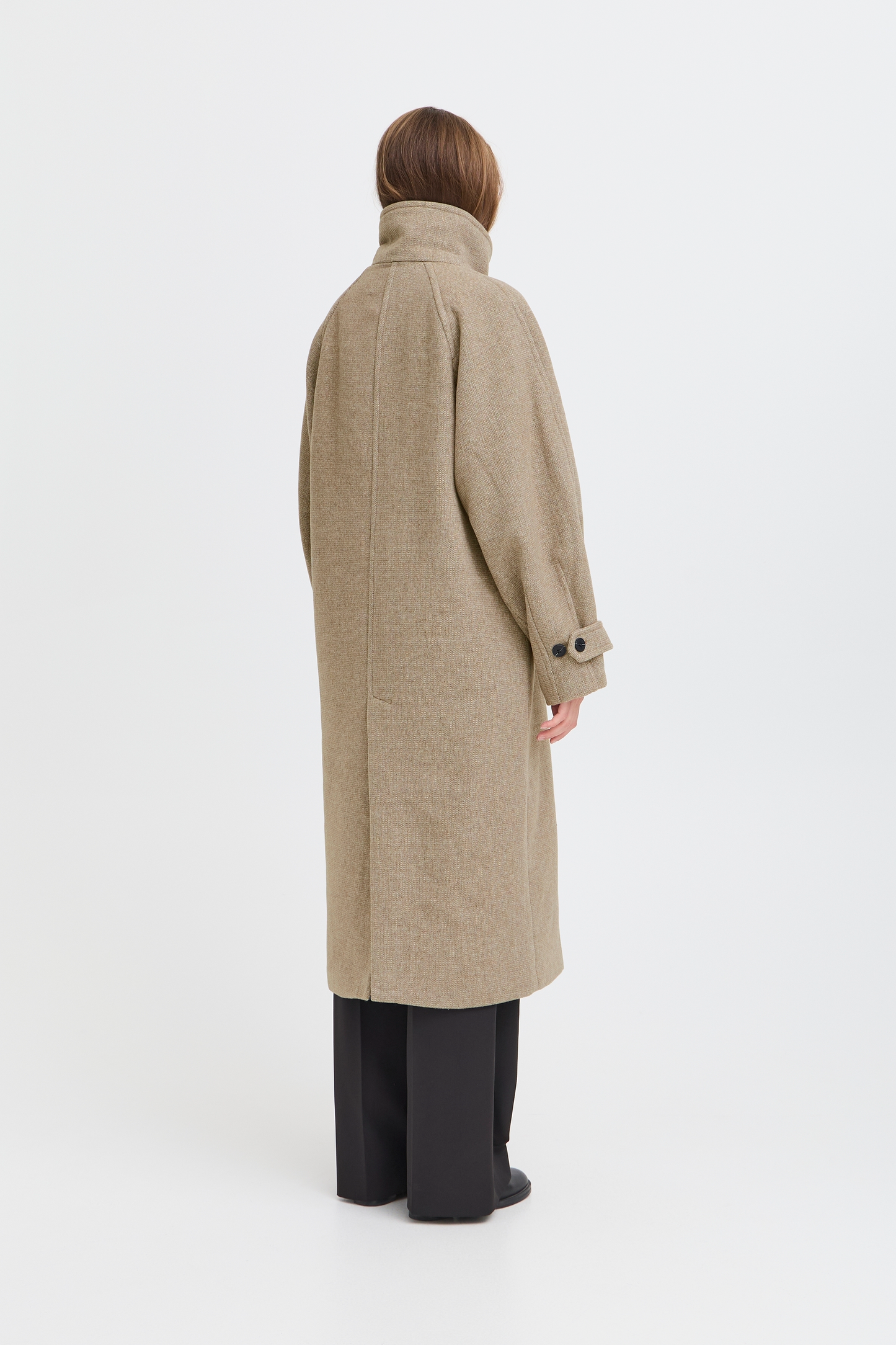 ICHI IHgaziva Melange Long Coat - Desert Taupe
