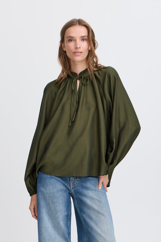 ICHI Karlani Top - Rifle Green
