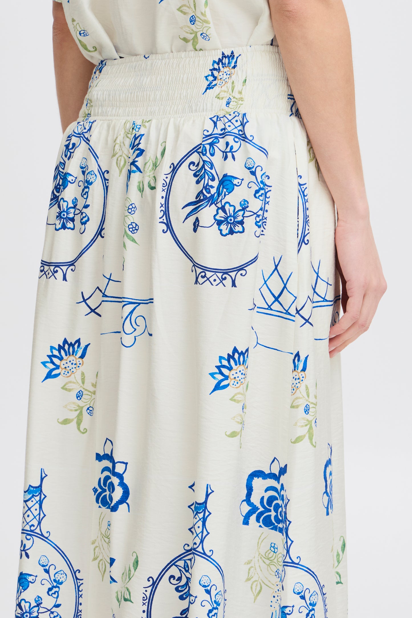 ICHI IHLUCIE Midi Printed Skirt