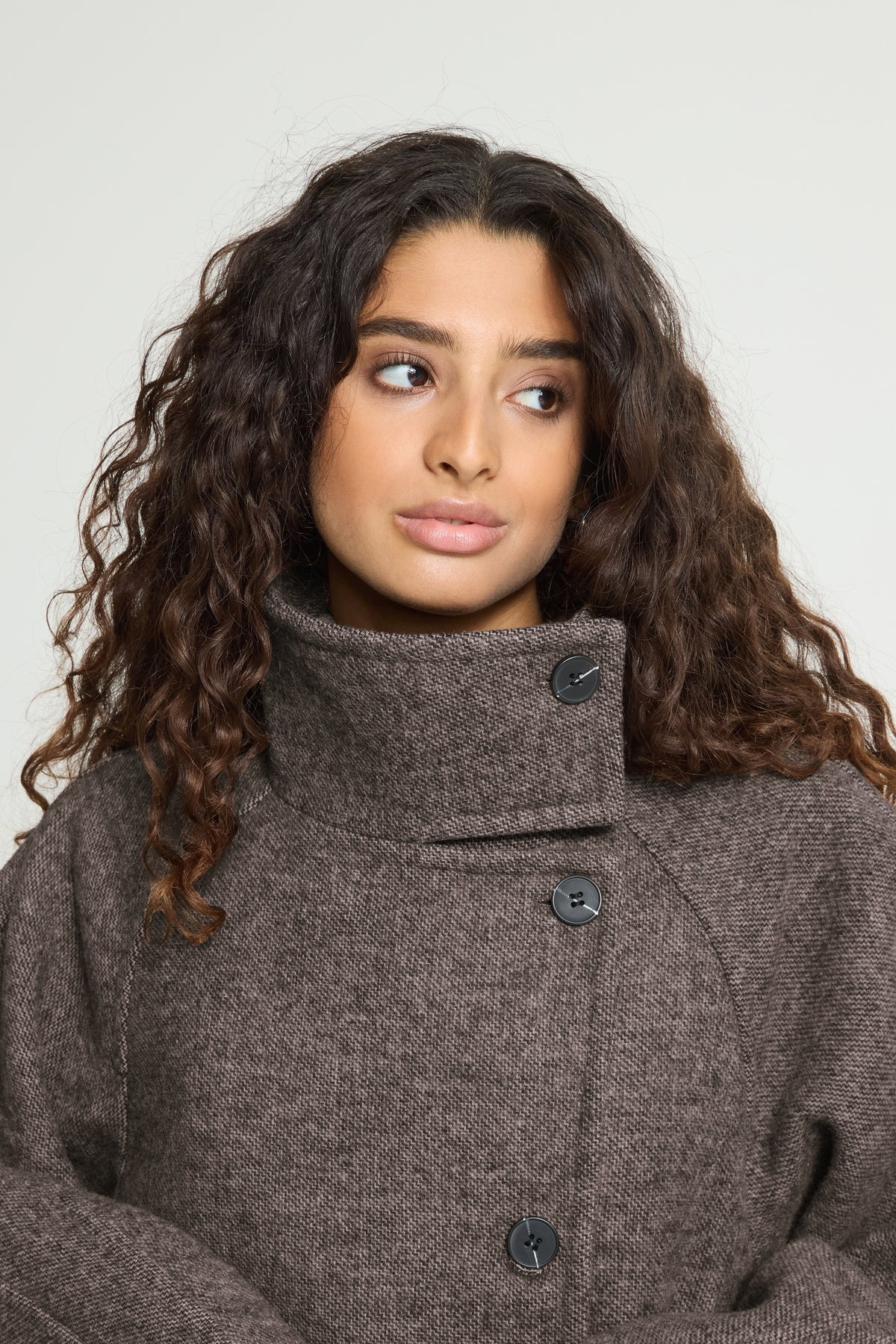 ICHI Ihgaziva Coat-Chocolate Brown Melange